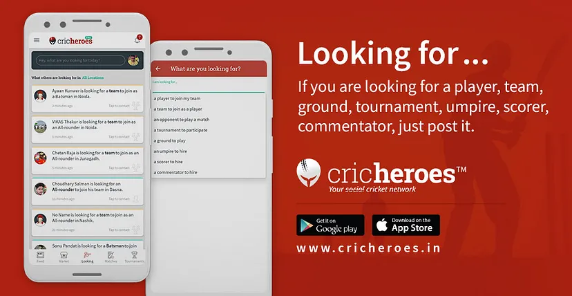 Cricheroes offers a unique feature Looking for
