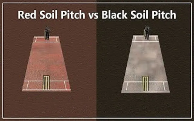Black soil and red soil cricket pitch