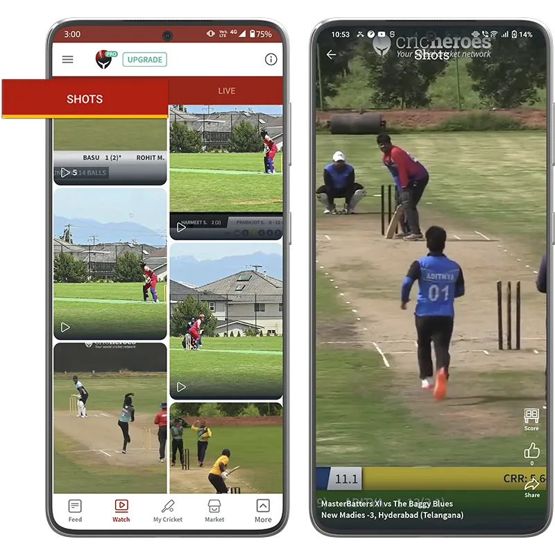 Cricket videos of live streamed matches on CricHeroes