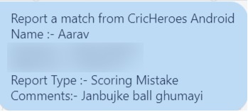 1st Funny cricket support CricHeroes