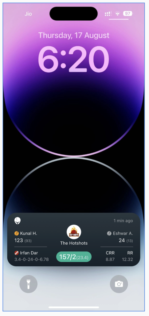 iOS Live activity on bottom side