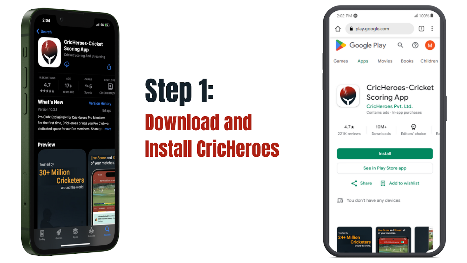 Download and Install CricHeroes